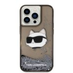 Karl Lagerfeld KLHCP14XLNCHCK iPhone 14 Pro Max 6,7" black hardcase Glitter Choupette Head - imagine 3