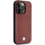 BMW BMHCP14L22RFGR case iPhone 14 Pro 6.1"burgundy Leather Diamond Pattern - imagine 4
