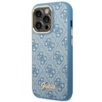 Guess GUHCP14XHG4SHB iPhone 14 Pro Max 6,7" blue hard case 4G Vintage Gold Logo - imagine 2