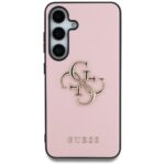 Case Guess Grained Big 4G Logo Small Classic Logo to Samsung Galaxy S25 Plus pink - imagine 3