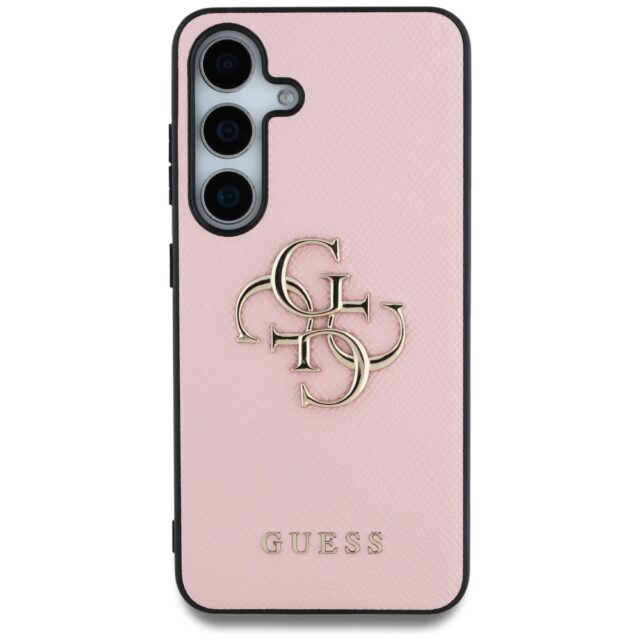 Case Guess Grained Big 4G Logo Small Classic Logo to Samsung Galaxy S25 Plus pink - imagine 3