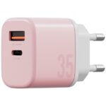 Wall charger Bazic GoPort Velox Kit USB-C/USB-A GaN 35W with cable pink - imagine 4