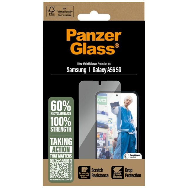 PanzerGlass Ultra-Wide Fit Tempered Glass for Samsung Galaxy A56 5G - imagine 4