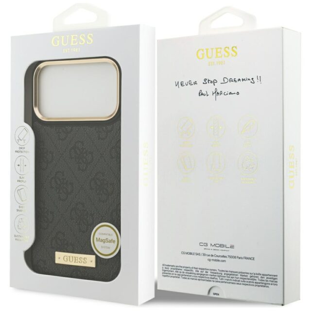 Guess 4G Logo Plate MagSafe Case for iPhone 17 Pro Max Black - imagine 8