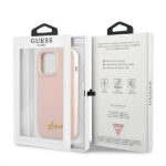 Guess GUHMP13LLSLMGLP iPhone 13 Pro / 13 6,1" light pink hardcase Silicone Script Gold Lo - imagine 8