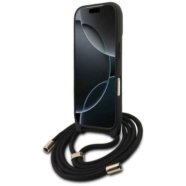 Case Guess 4G Big Logo Cord Stap         Crossbody for iPhone 17 Pro black - imagine 4