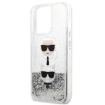 Karl Lagerfeld KLHCP13LKICGLS iPhone 13 Pro / 13 6,1" silver hardcase Liquid Glitter Karl&Cho - imagine 6
