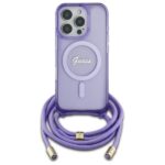 Guess GUHMP16XHCTSGNSU iPhone 16 Pro Max 6.9" purple hardcase Crossbody Cord Script MagSaf - imagine 2