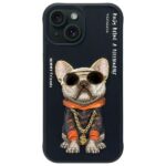Nimmy case iPhone 15 6.1" black Glasses Cool Dog