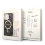 Guess Set GUBPP13LH4EACSK Case+ Charger iPhone 13 Pro black hard case 4G Print MagSafe - imagine 10