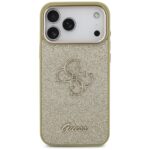 Guess Fixed Glitter Big 4G Metal Frame case for iPhone 17 Pro Max gold - imagine 3