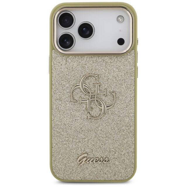 Guess Fixed Glitter Big 4G Metal Frame case for iPhone 17 Pro Max gold - imagine 3