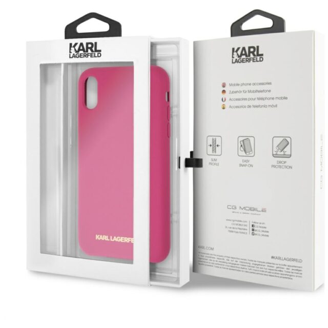 Karl Lagerfeld KLHCI61SLROG iPhone Xrhardcase fushia Silicone - imagine 7
