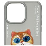 Nimmy case iPhone 15 Pro 6.1" gray Glasses Cool Cat - imagine 3