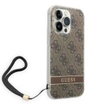 Guess GUOHCP14LH4STW iPhone 14 Pro 6,1" brown hardcase 4G Print Strap - imagine 3