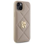 DKNY DKHCP15MPQDSLE iPhone 15 Plus 6.7" beige Quilted Stack Logo - imagine 4