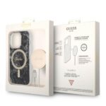 Guess Set GUBPP14LHMEACSK Case+Charger iPhone 14 Pro 6,1" black hard case Marble MagSafe - imagine 10