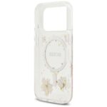 Case Guess Resin Flowers Glitter MagSafe for iPhone 17 Pro pink - imagine 7