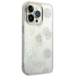 Guess GUHCP14LHTPPTH iPhone 14 Pro 6,1" transparent hard case Peony Glitter - imagine 4