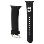 Karl Lagerfeld Strap KLAWMSLCNK Apple Watch 38/40/41mm black strap 3D Rubber Choupette Heads - imagine 3