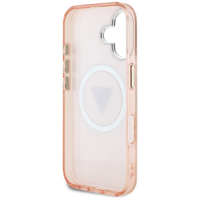 Case Guess IML Metal Glitter 4G Circle Triangle MagSafe for iPhone 16 pink - imagine 7