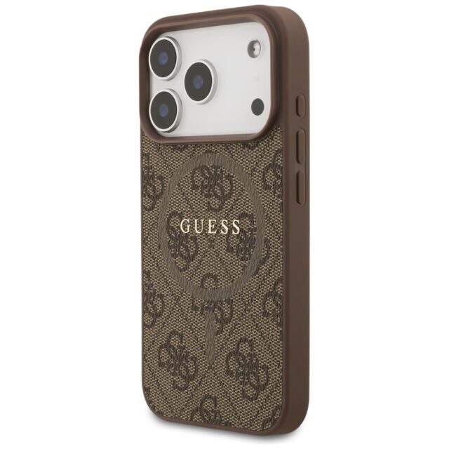 Guess 4G Ring Classic Logo MagSafe Case for iPhone 17 Pro Brown - imagine 2