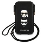 Karl Lagerfeld Torebka KLHCP12MOPHKCK 6,1" black hardcase Saffiano Ikonik Karl&Choupette Head - imagine 2