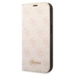 Guess GUBKP14SHG4SHP iPhone 14 / 15 / 13 6.1" pink book 4G Vintage Gold Logo