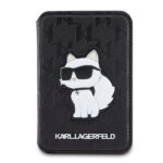 Karl Lagerfeld KLWMSPSAKHCK Wallet CardSlot Stand Saffiano Monogram Choupette MagSafe black - imagine 3