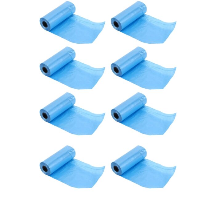 Extralink Dog Waste Bags, Strong Plastic Poop Bags 120 Count, 8 Rolls, Blue - imagine 2