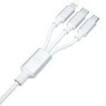 3MK Hyper Cable 3w1 USB-A/USB-C -USB-C/Micro/Lightning 1.5m White cable - imagine 6