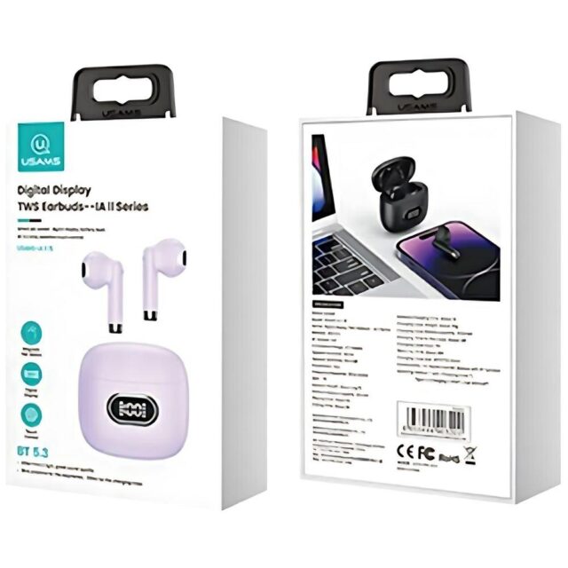 USAMS Bluetooth 5.3 TWS IA II Series wireless earphones purple BHUIAII03 (USAMS-IAII15) - imagine 10