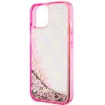 Guess GUHCP14SLC4PSGP iPhone 14 / 15 / 13 6.1" pink hardcase Liquid Glitter 4G Transculent - imagine 6
