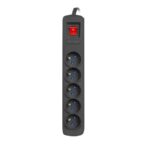 Arcon R5 Black Power Strip 3m, Surge Protector, 5 Sockets, 3m Cable - imagine 2