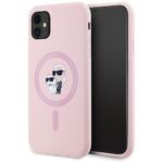 Case Karl Lagerfeld Silicone Karl&Choupette MagSafe for iPhone 11 pink
