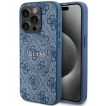 Guess GUHMP15LG4GFRB iPhone 15 Pro 6.1" blue hardcase 4G Collection Leather Metal Logo MagS