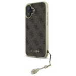 Guess GUHCP16SGF4GBR iPhone 16 6.1" brown hardcase 4G Charms Collection - imagine 2