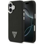Guess Grained Triangle Logo MagSafe case for iPhone 17 black