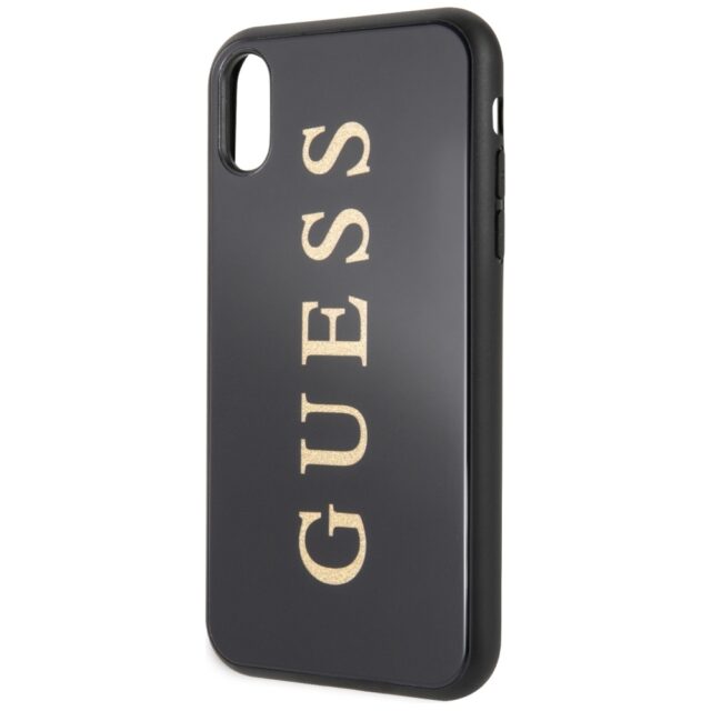Guess GUHCI61TGGGBK iPhone Xr black hard case Classic Double Layer Glitter - imagine 3