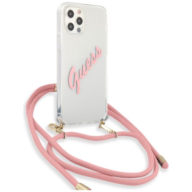 Guess GUHCP12LCRTVSPI iPhone 12 Pro Max 6,7" pink hardcase Script Vintage - imagine 4