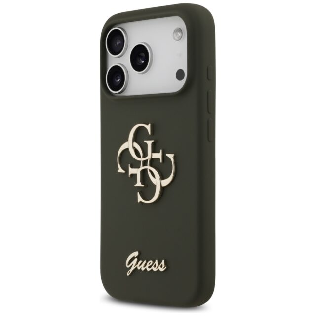 Guess Silicone Big 4G Script case for iPhone 17 Pro khaki - imagine 2