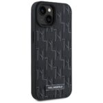 Karl Lagerfeld KLHMP15SPKHPORPK iPhone 15 / 14 / 13 6.1" hardcase black Leather Monogram Metal - imagine 4