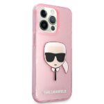 Karl Lagerfeld KLHCP13XKHTUGLP iPhone 13 Pro Max 6,7" pink hardcase Glitter Karl`s Head - imagine 4