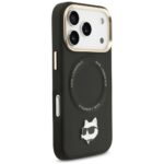 Karl Lagerfeld Big Strap Choupette Metal Logo MagSafe Case for iPhone 17 Pro Max Black - imagine 4