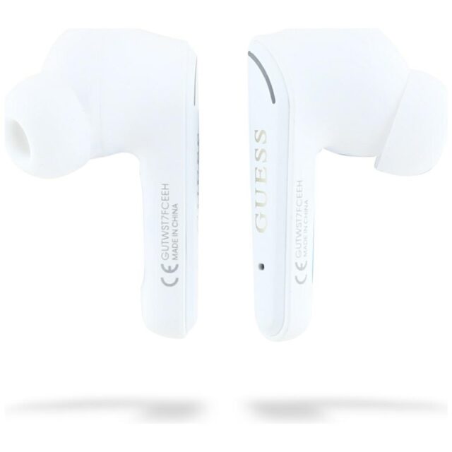 Headphones TWS Guess Flat Classic Logo Electroplated white - imagine 5