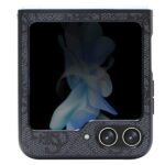 Guess GUHCZF5P4TDPK F731 Z Flip5 black hardcase Leather 4G Diamond Triangle - imagine 3