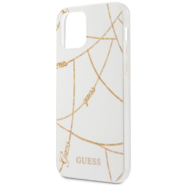 Guess GUHCP12SPCUCHWH iPhone 12 mini 5,4" white hardcase Gold Chain Collection - imagine 8
