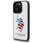 US Polo USHCP15XPUSH iPhone 15 Pro Max 6,7" white Leather Big DH American Flag