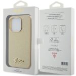 Guess GUHCP15LPGMCSD iPhone 15 Pro 6.1" light gold hardcase Glitter Glossy Script - imagine 8