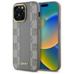 DKNY DKHMP14XPCPVSLE iPhone 14 Pro Max 6.7" beige hardcase Leather Checkered Mono Pattern MagSafe